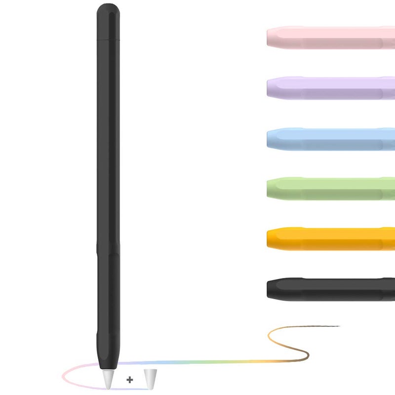 YINVA Case for Apple Pencil Grip for Apple Pencil Accessories Holder for Apple Pencil 2nd Generation Cover Sleeve for Apple Pencil with Protective Nib Cover for iPad Pencil(Black) - Image 1